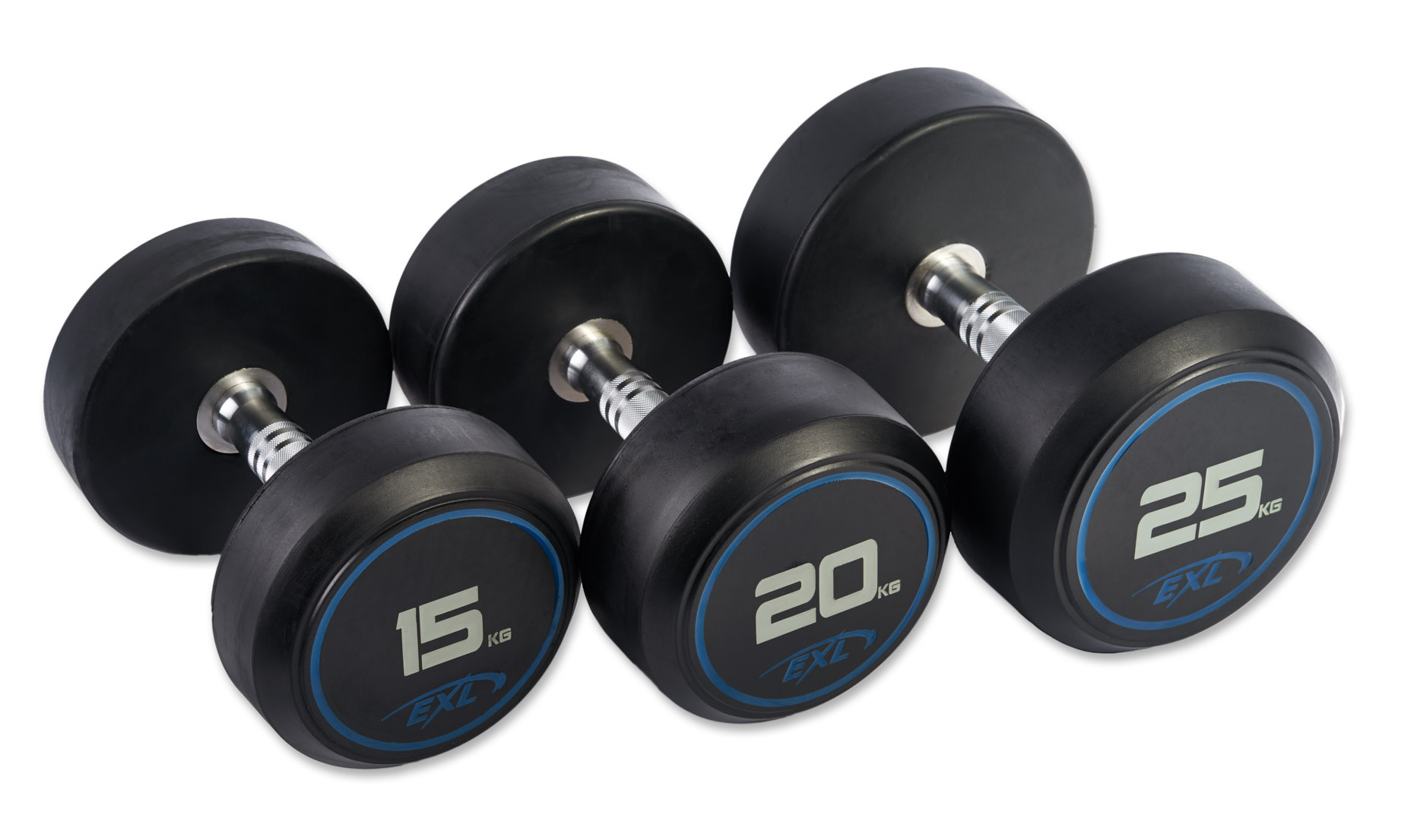 EXL Round Rubber Dumbbells Various Weights Expert Leisure